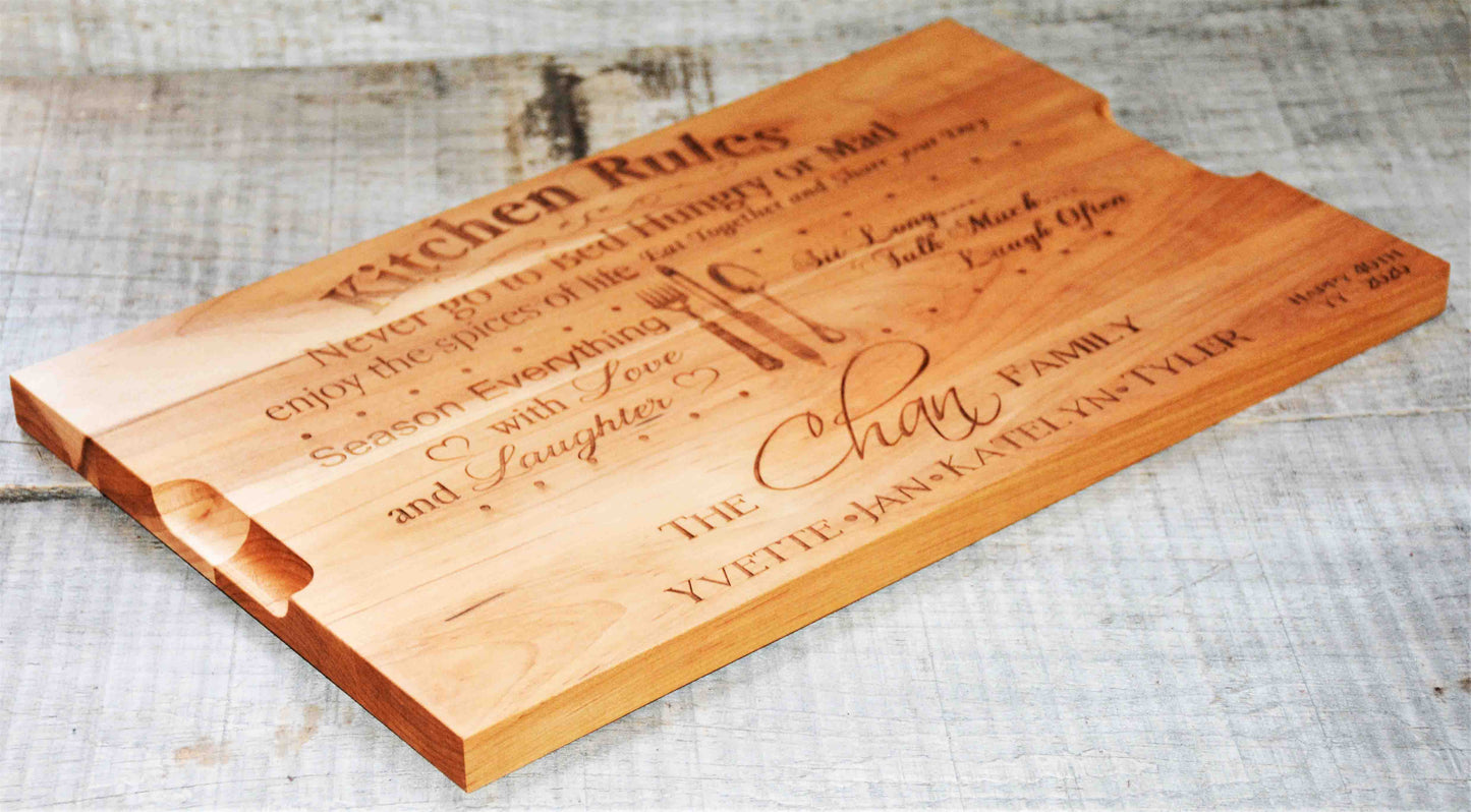 Custom Solid Maple Cutting Board - Your Design.