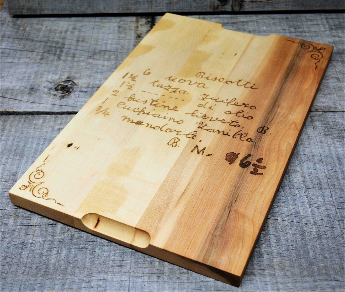 Maple Wood Cutting Board Family Recipe.