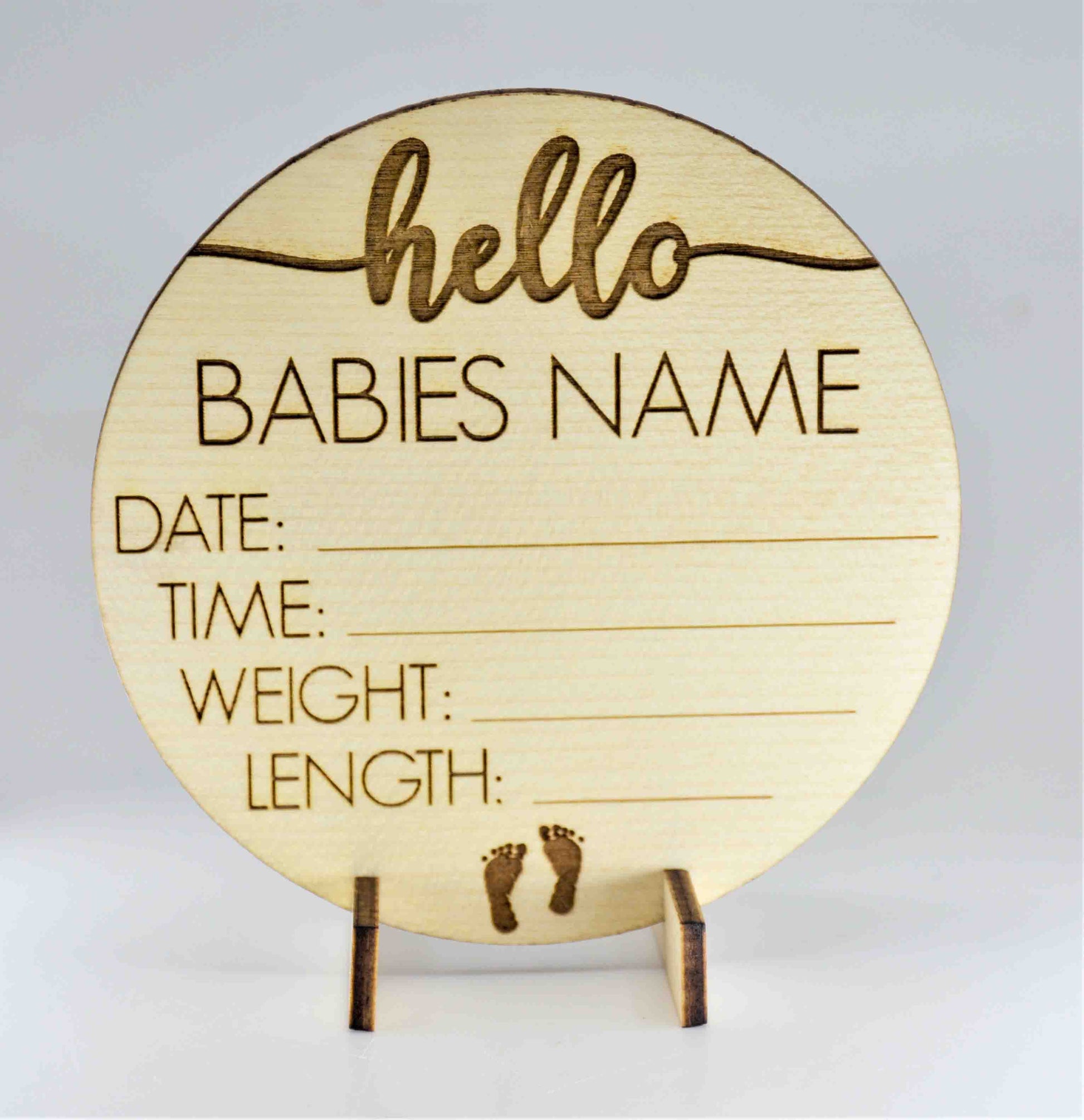 Baby Birth Announcement Wooden Cut out.