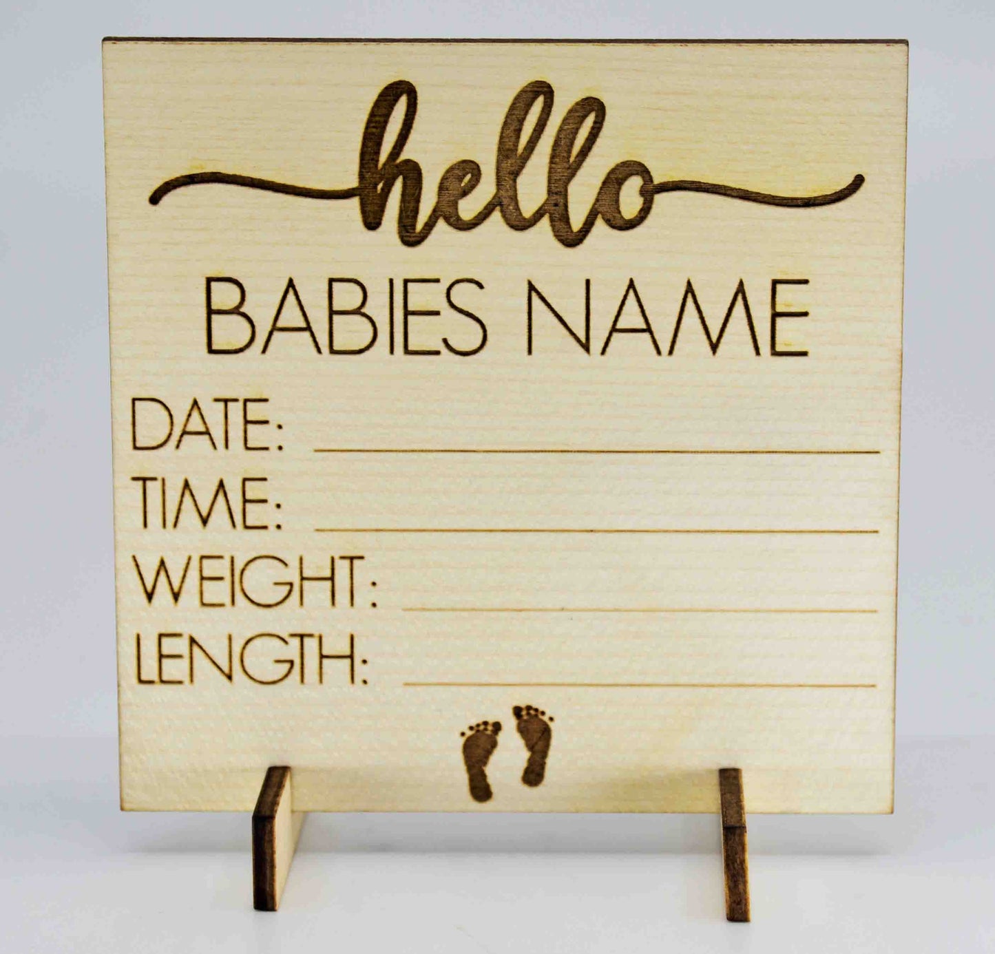 Baby Birth Announcement Wooden Cut out.