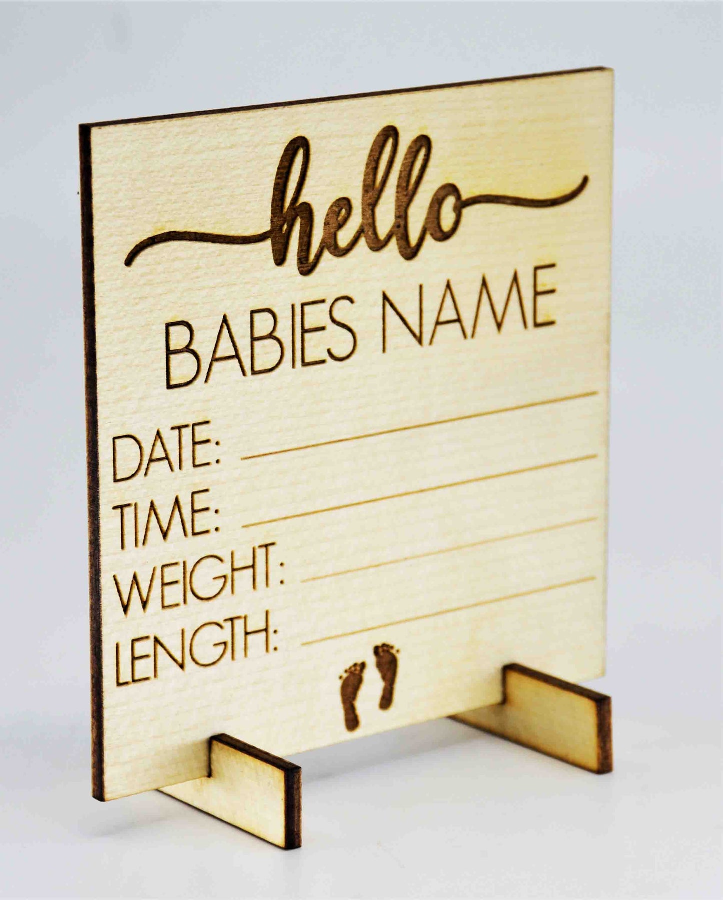 Baby Birth Announcement Wooden Cut out.