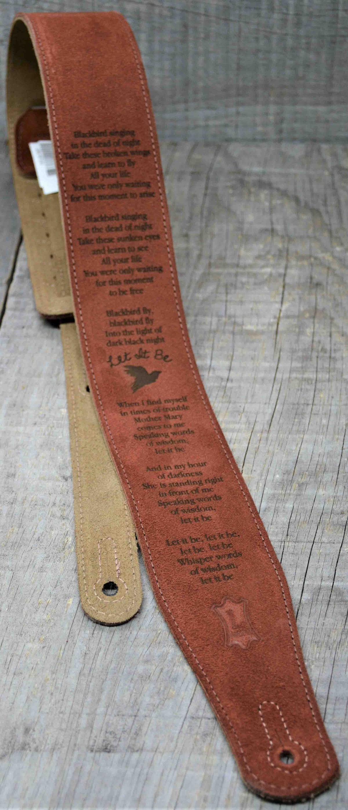 Suede Leather Guitar Straps Rust Colour.
