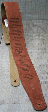 Suede Leather Guitar Straps Rust Colour.
