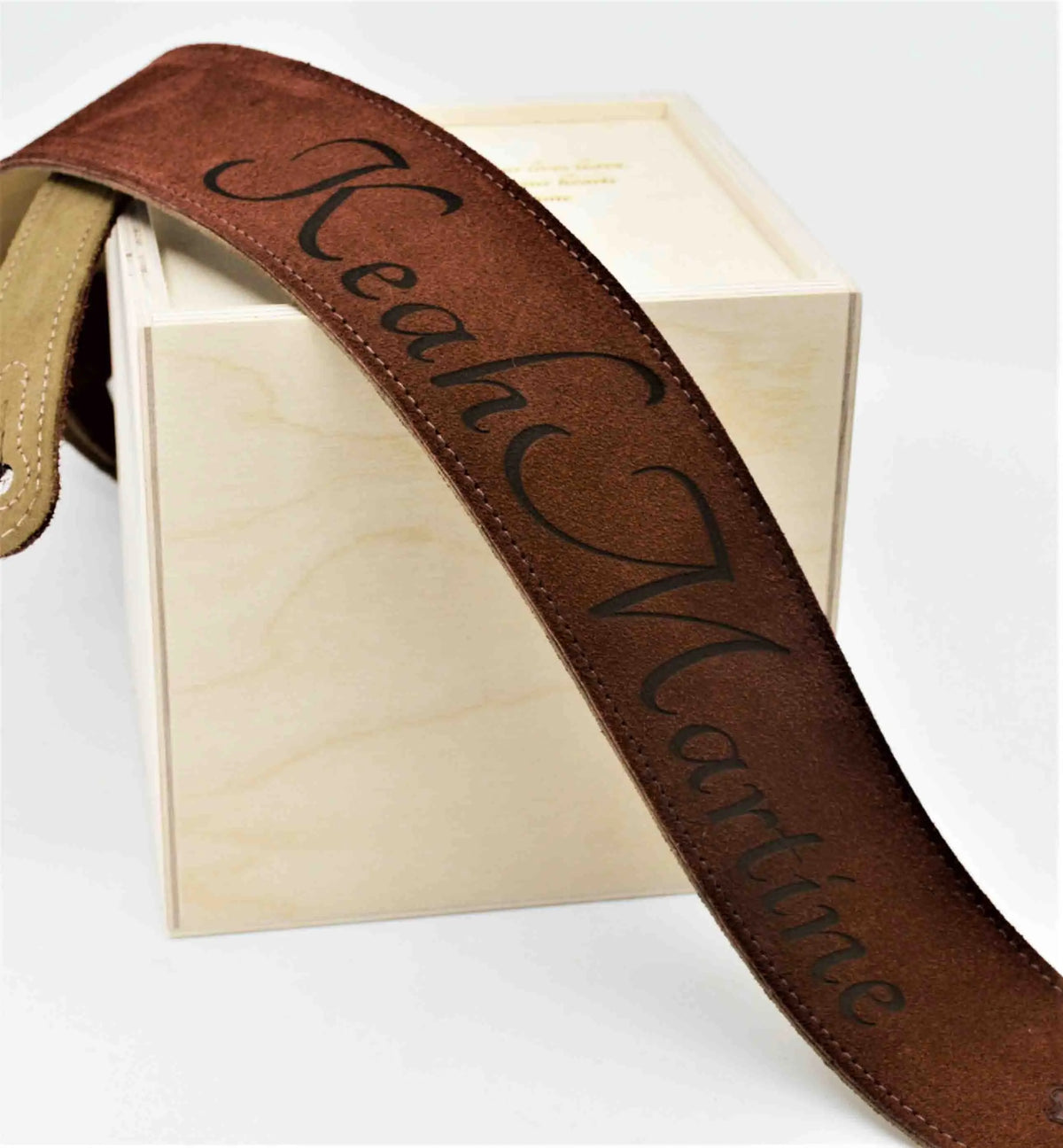 Suede Leather Guitar Straps Rust Colour.