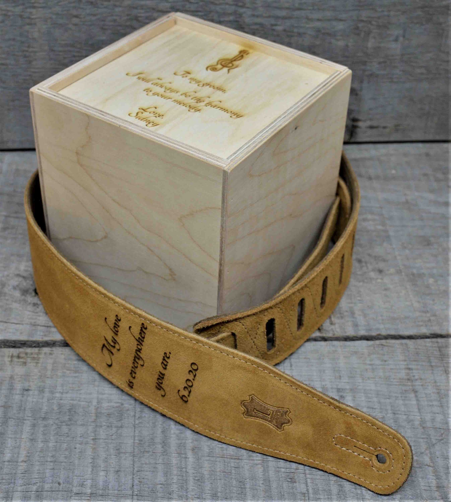 Suede Leather Guitar Straps Tan Colour.