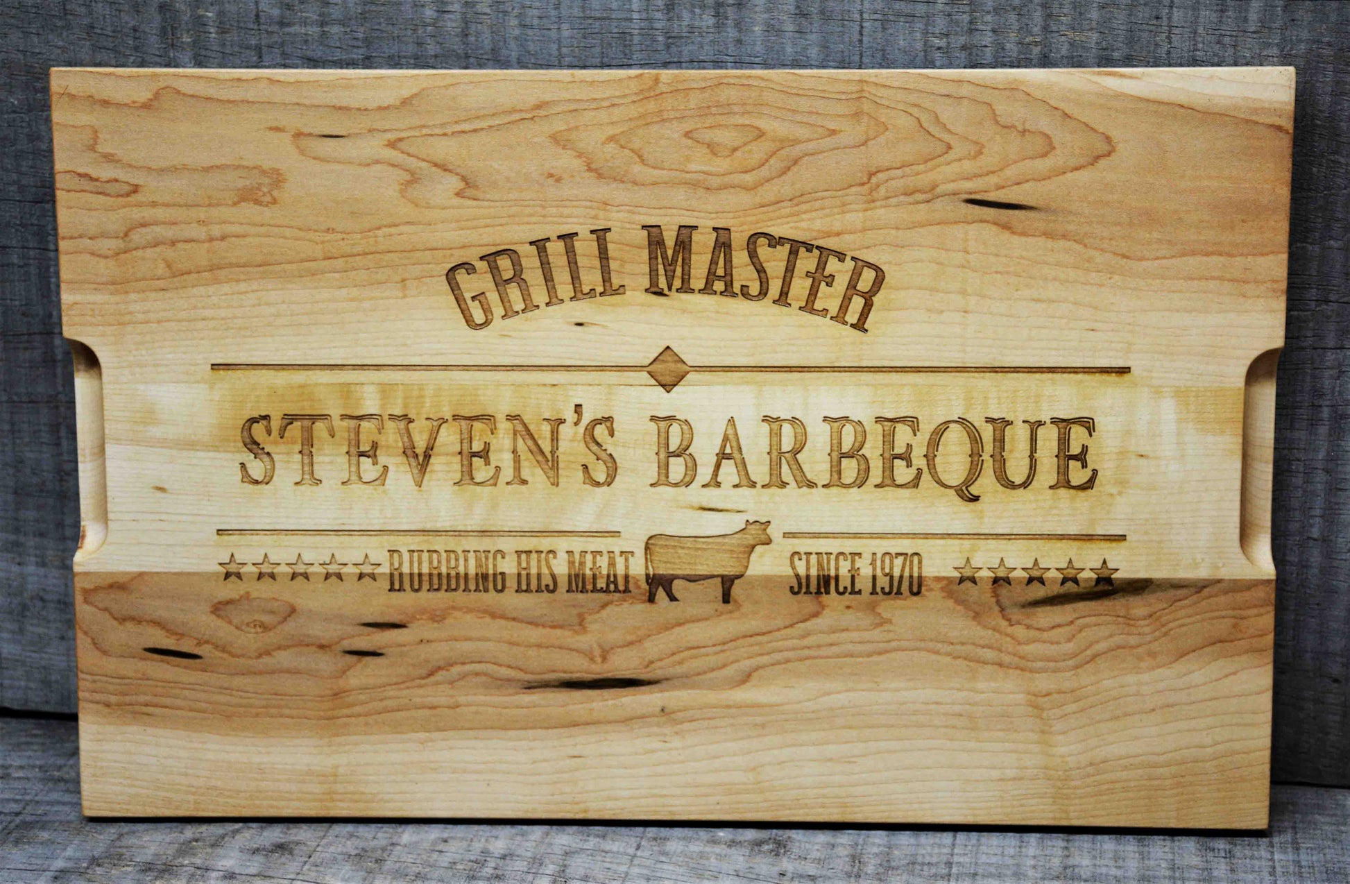 Custom Solid Maple Cutting Board Master Chef Design 56.