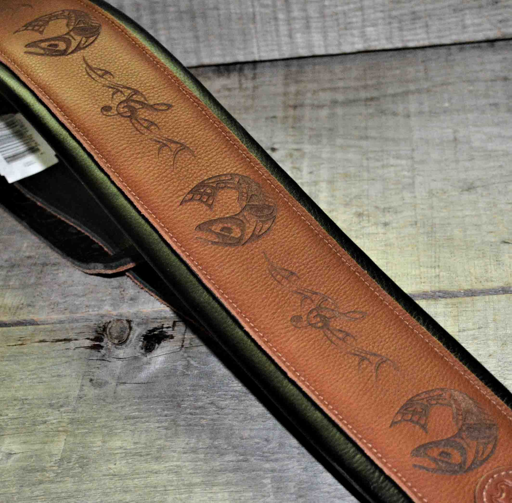 Carving Leather Guitar Straps.