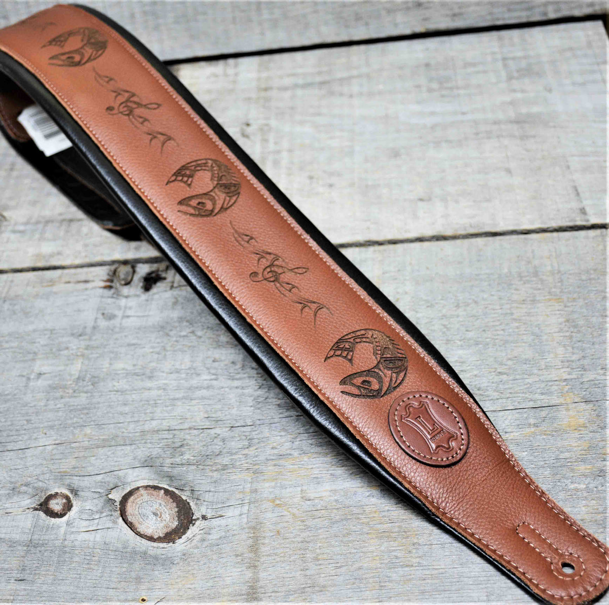 Carving Leather Guitar Straps.