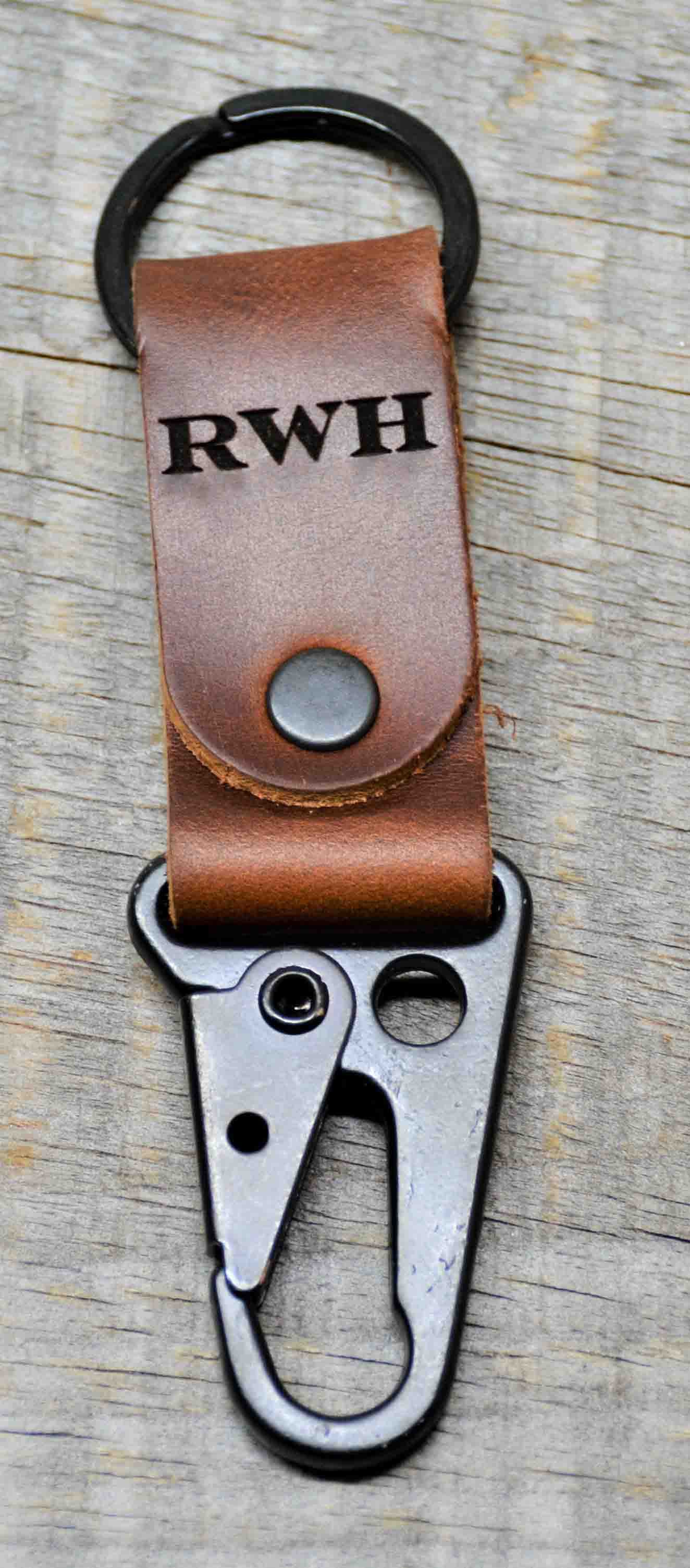 Leather Keychain Custom Engraved.