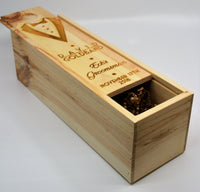 Custom Design Engraved Pine Wine Boxes.