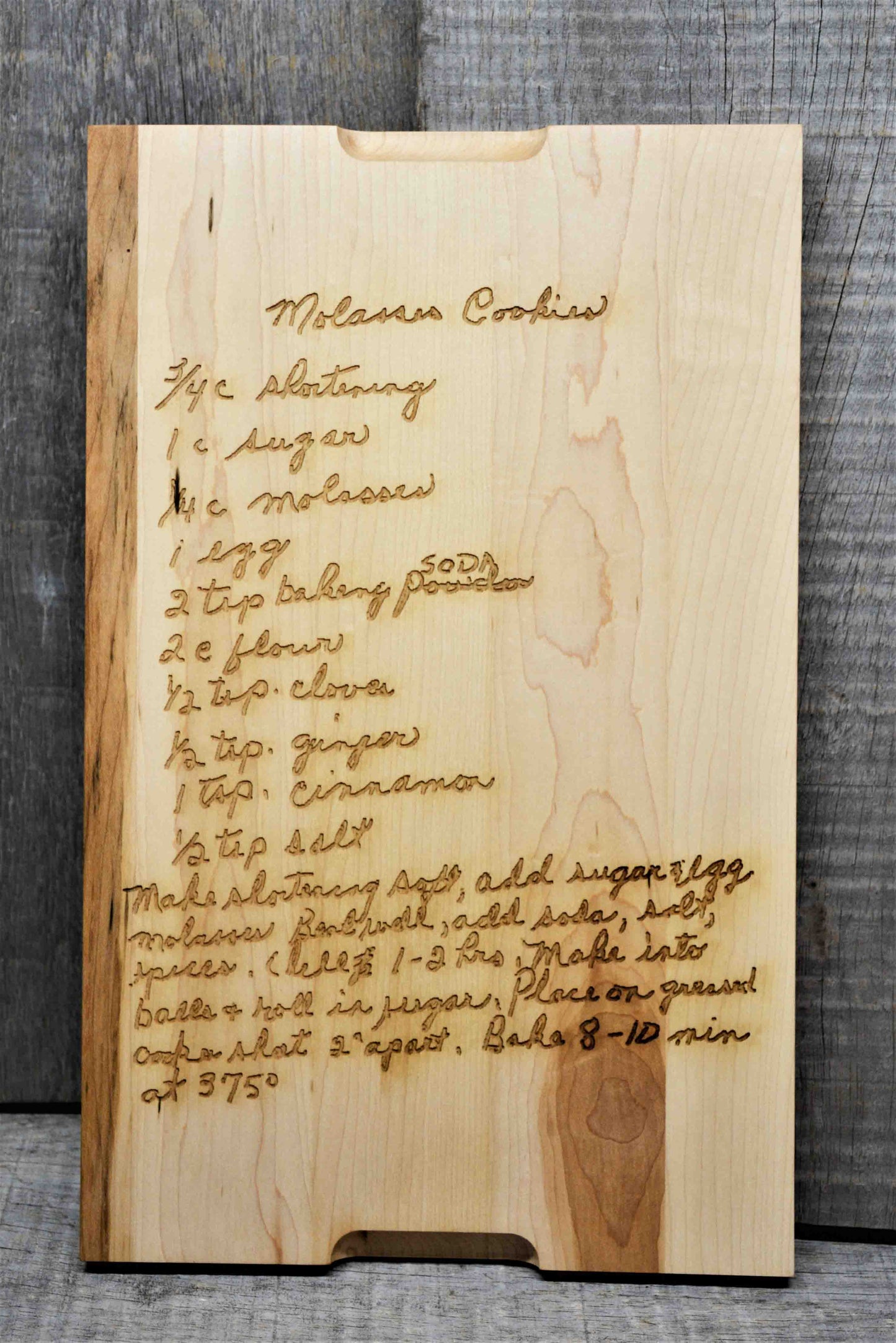 Maple Wood Cutting Board Family Recipe.