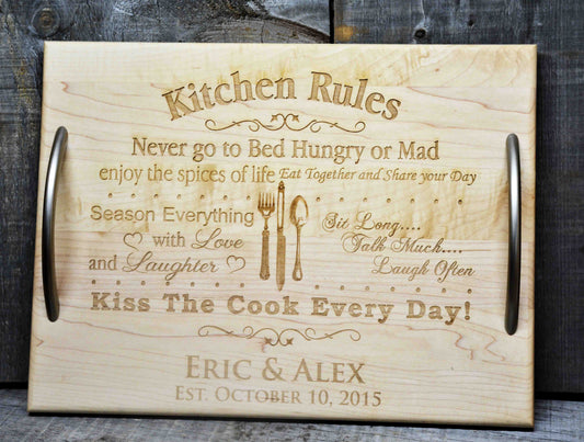 Kitchen Rules - Solid Maple Wood Serving Trays.