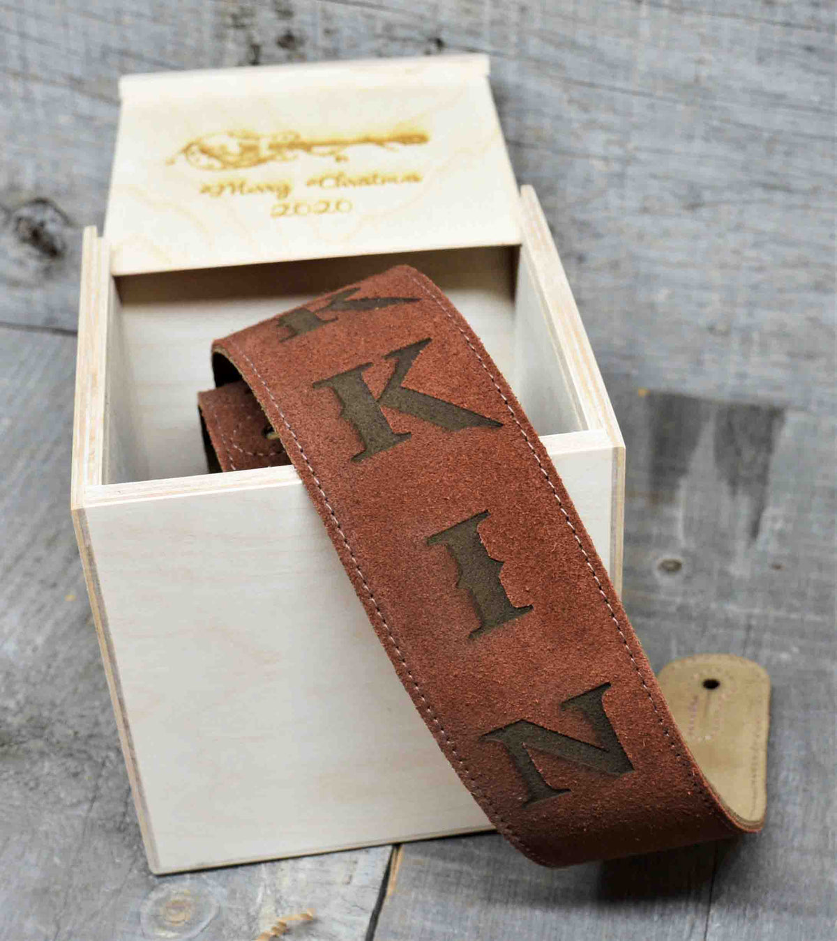 Suede Leather Guitar Straps Rust Colour.