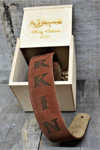 Suede Leather Guitar Straps Rust Colour.