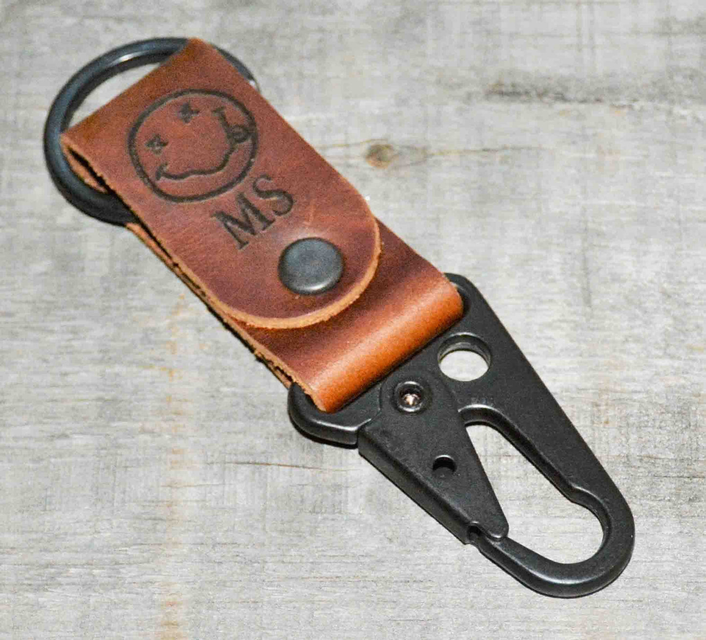 Leather Keychain Custom Engraved.