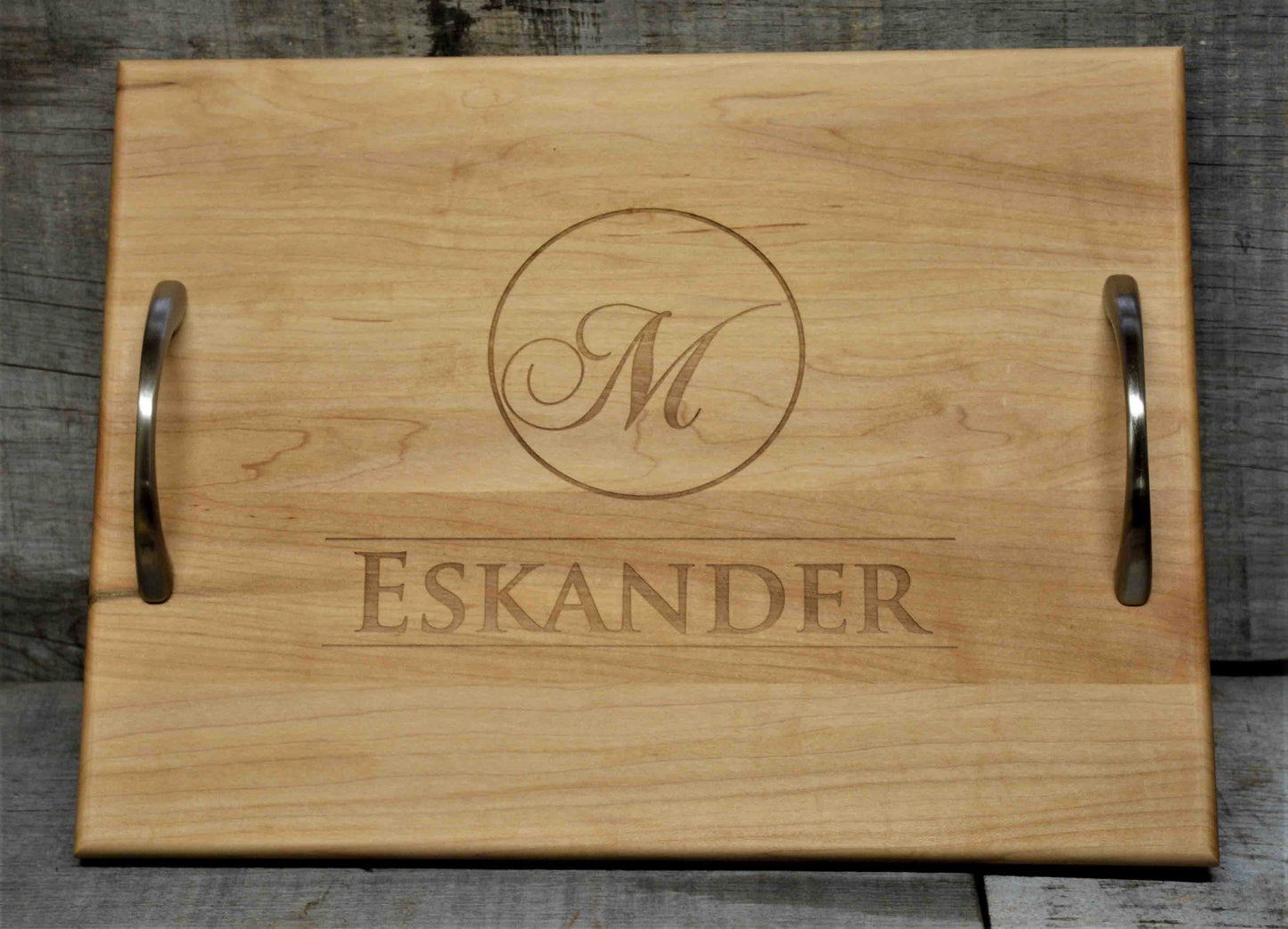 Solid Wood Serving Trays - Custom Engraved - Design 5.