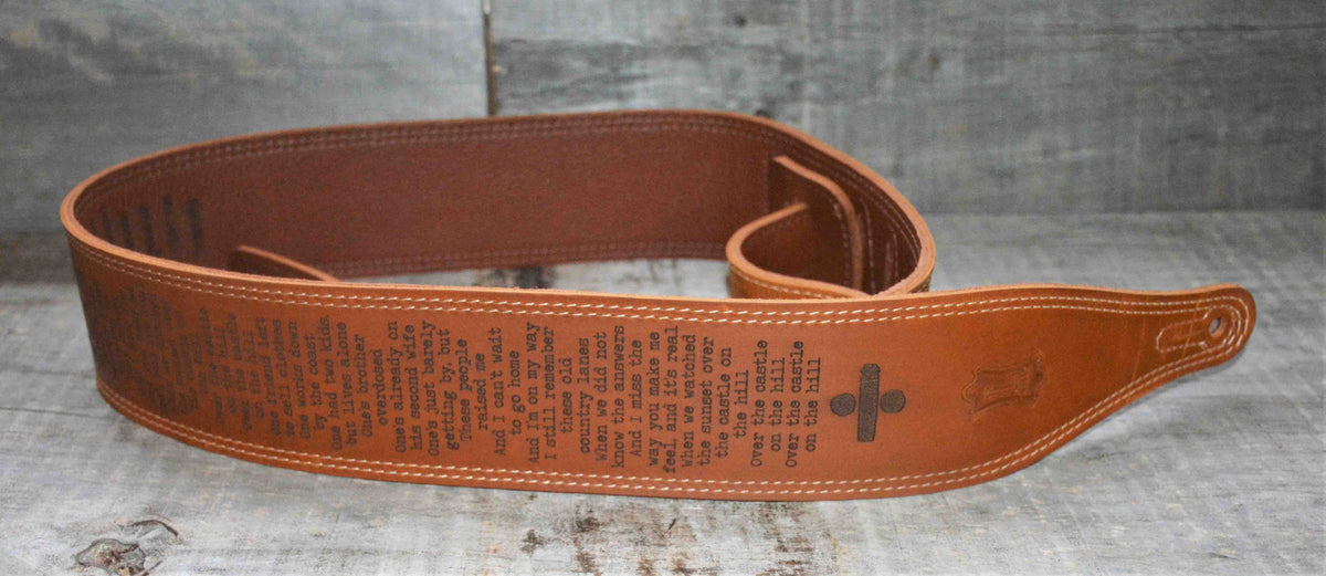 Double Stitch Butter Leather Guitar Straps.
