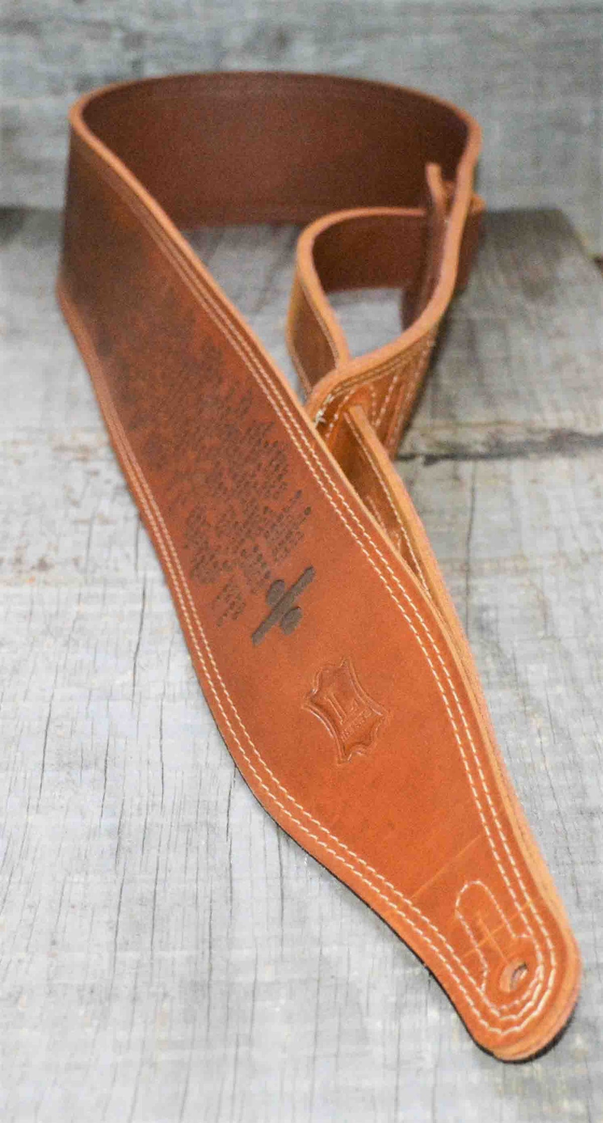 Double Stitch Butter Leather Guitar Straps.