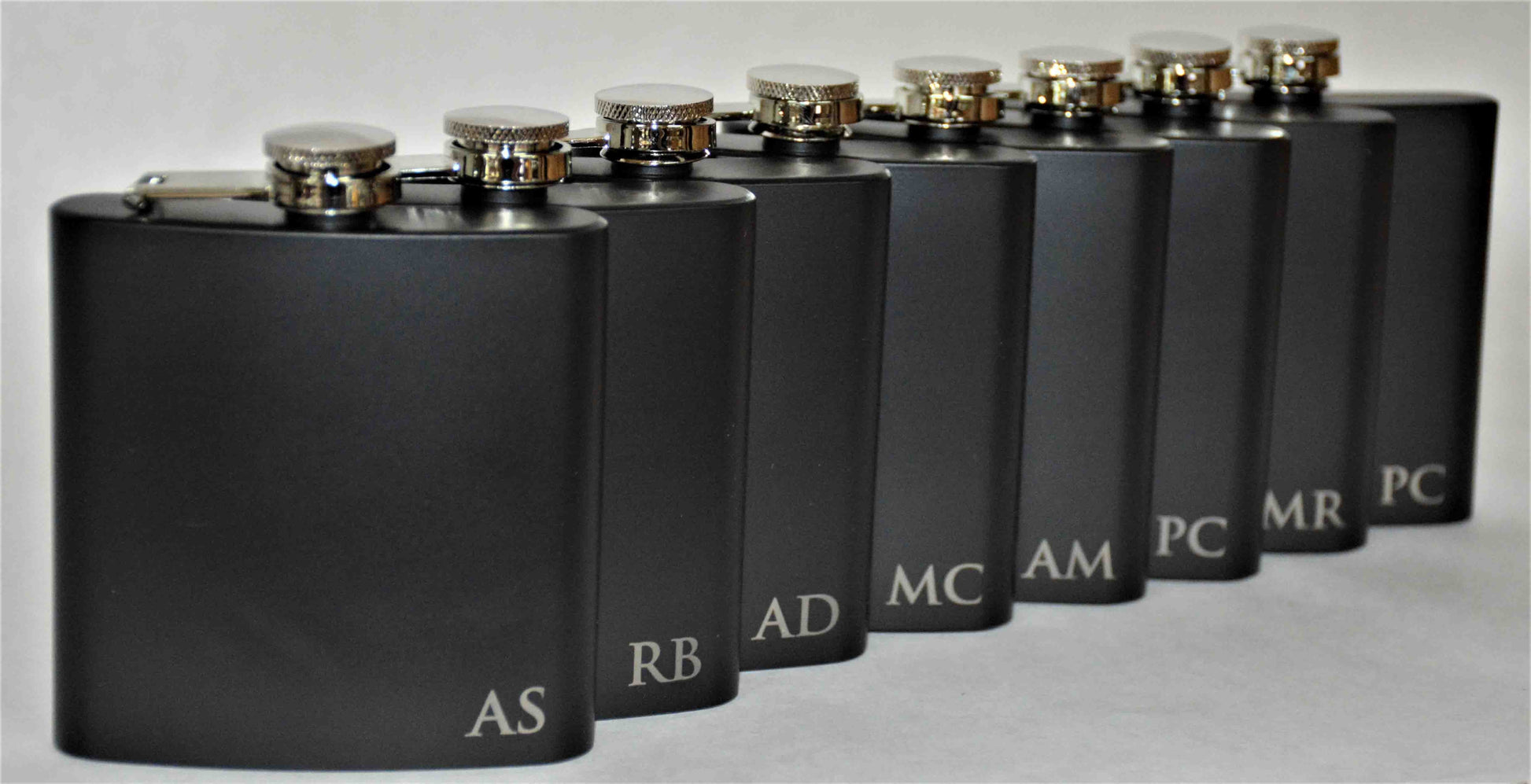 Custom Engraved Flask - Initials Bottom Right.