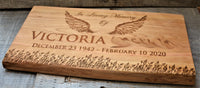 Cherry Wood Custom Signs: In Loving Memory.