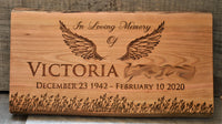 Cherry Wood Custom Signs: In Loving Memory.