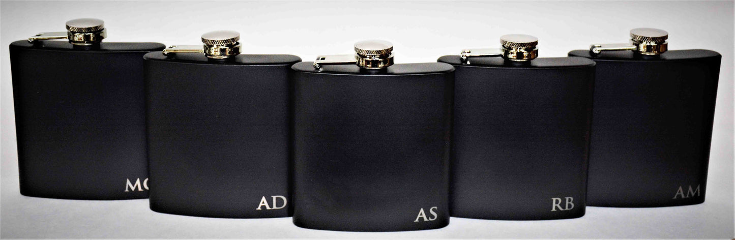 Custom Engraved Flask - Initials Bottom Right.