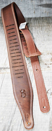 Double Stitch Butter Leather Guitar Straps.