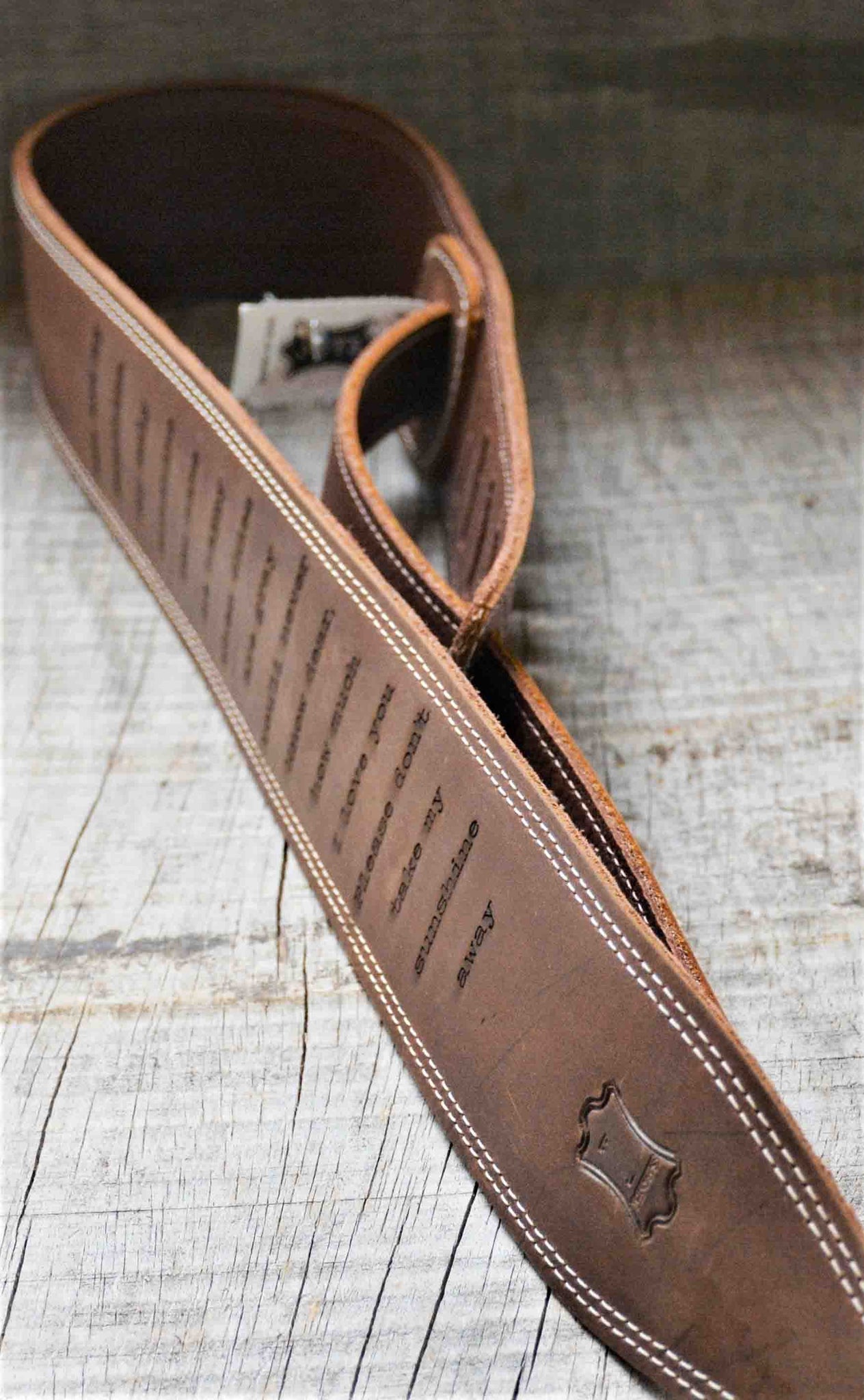 Custom Engraved All Leather Guitar Straps.