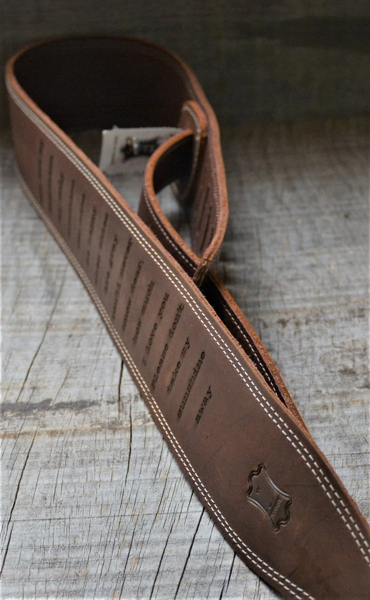 Double Stitch Butter Leather Guitar Straps.