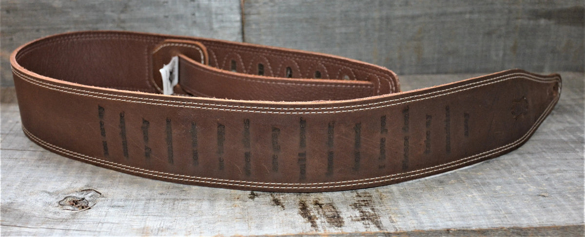 Double Stitch Butter Leather Guitar Straps.