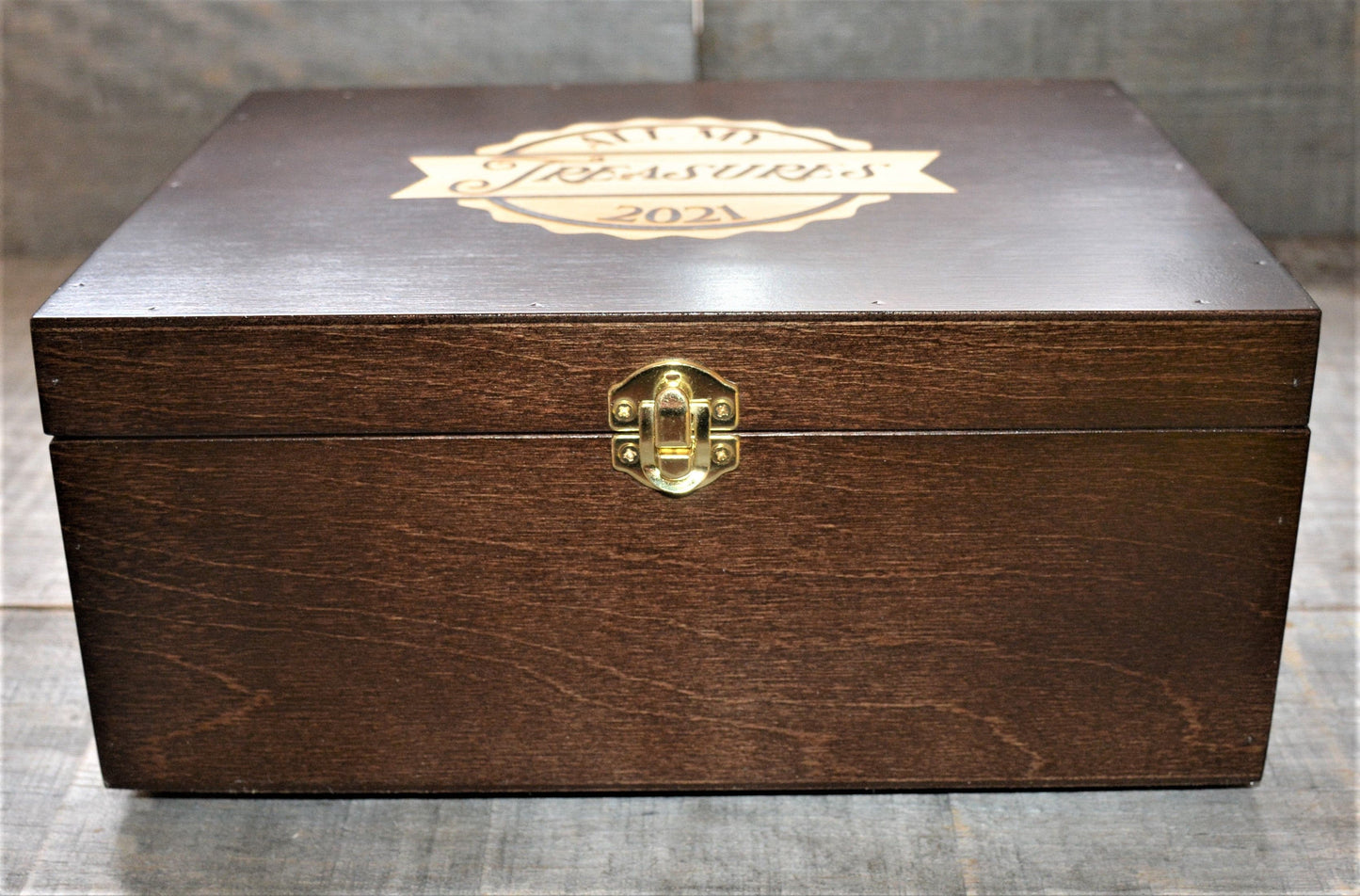 Premium Wooden Gift Box Hinged Lid With Clasp.