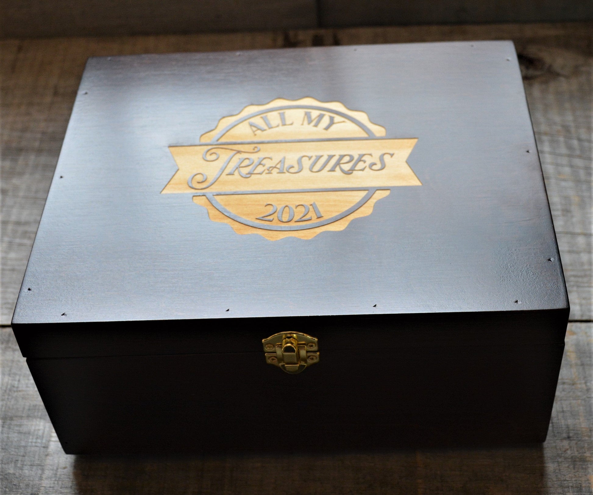 Premium Wooden Gift Box Hinged Lid With Clasp.