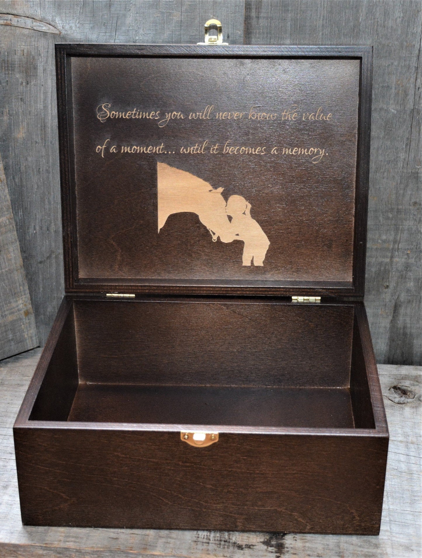 Premium Wooden Gift Box Hinged Lid With Clasp.