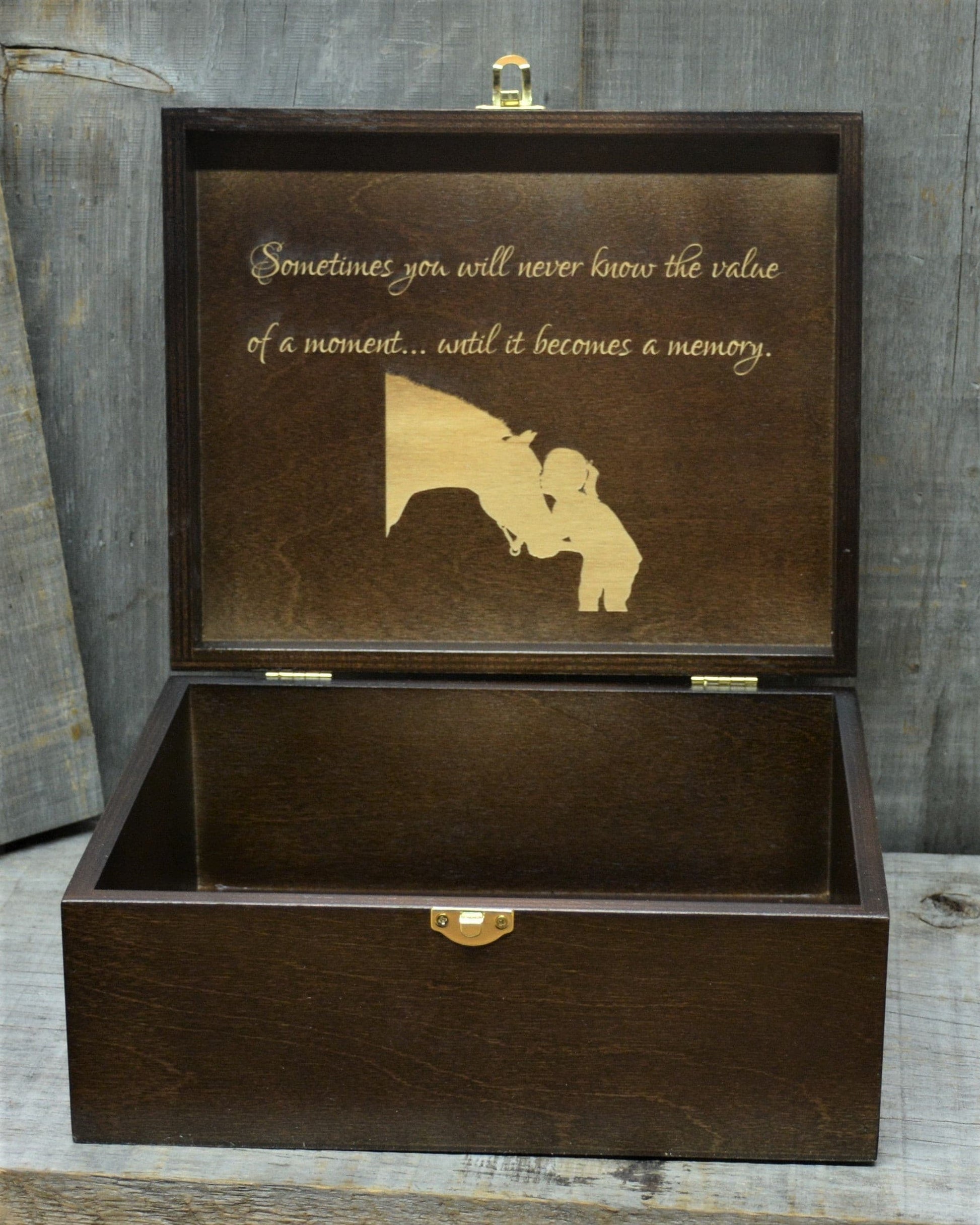 Premium Wooden Gift Box Hinged Lid With Clasp.