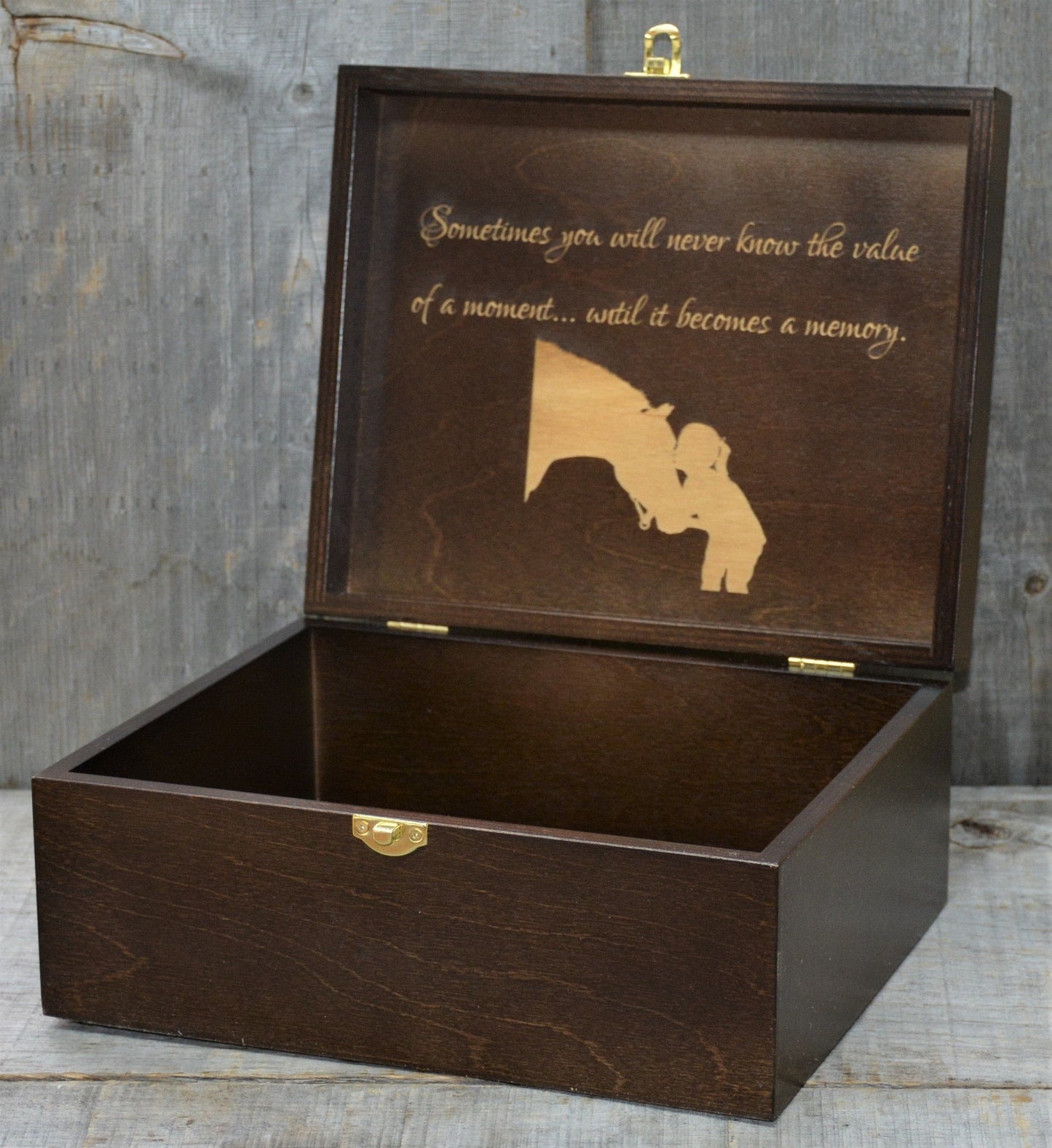 Premium Wooden Gift Box Hinged Lid With Clasp.