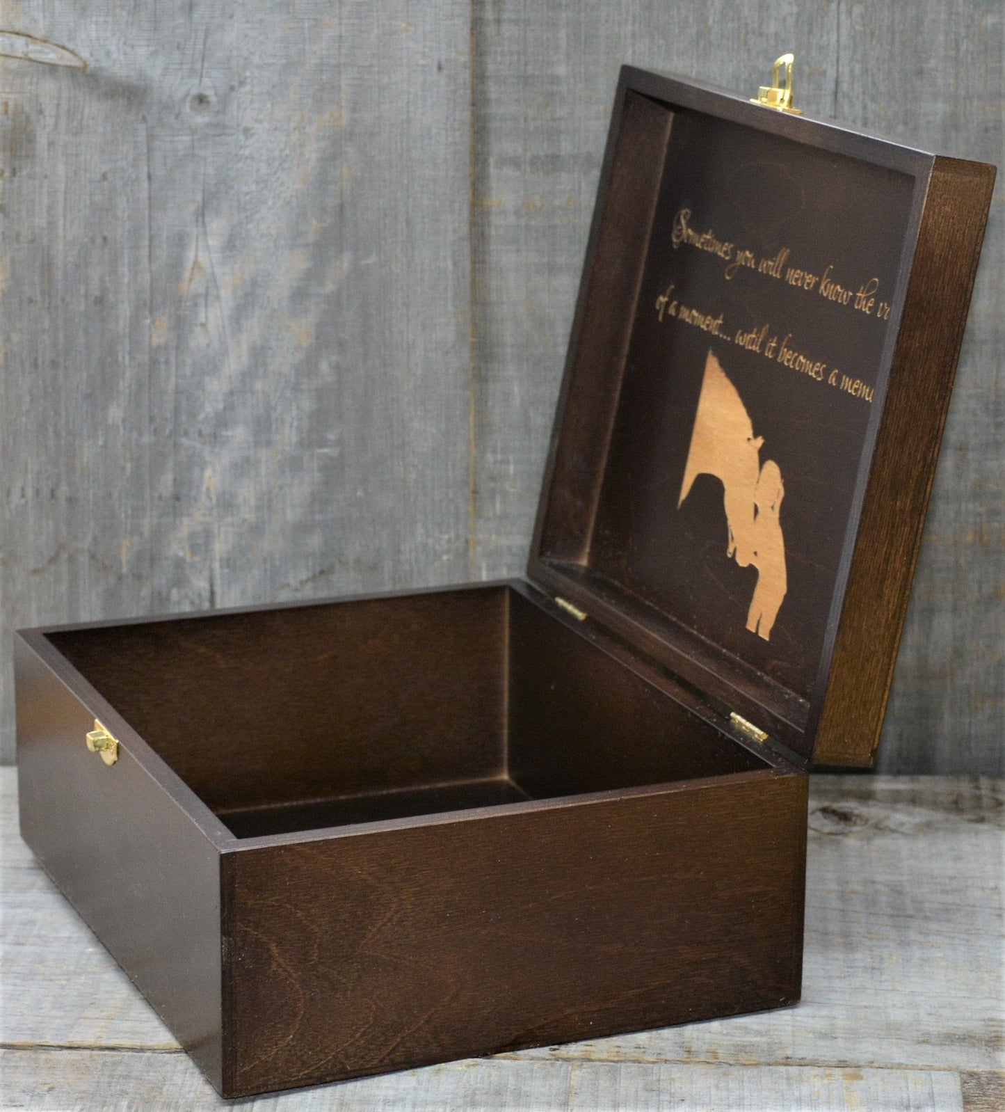 Premium Wooden Gift Box Hinged Lid With Clasp.