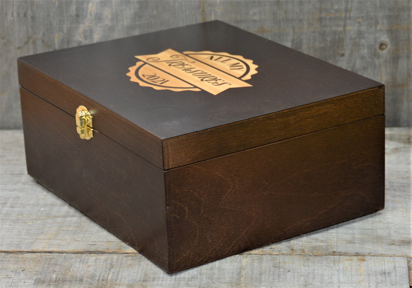 Premium Wooden Gift Box Hinged Lid With Clasp.