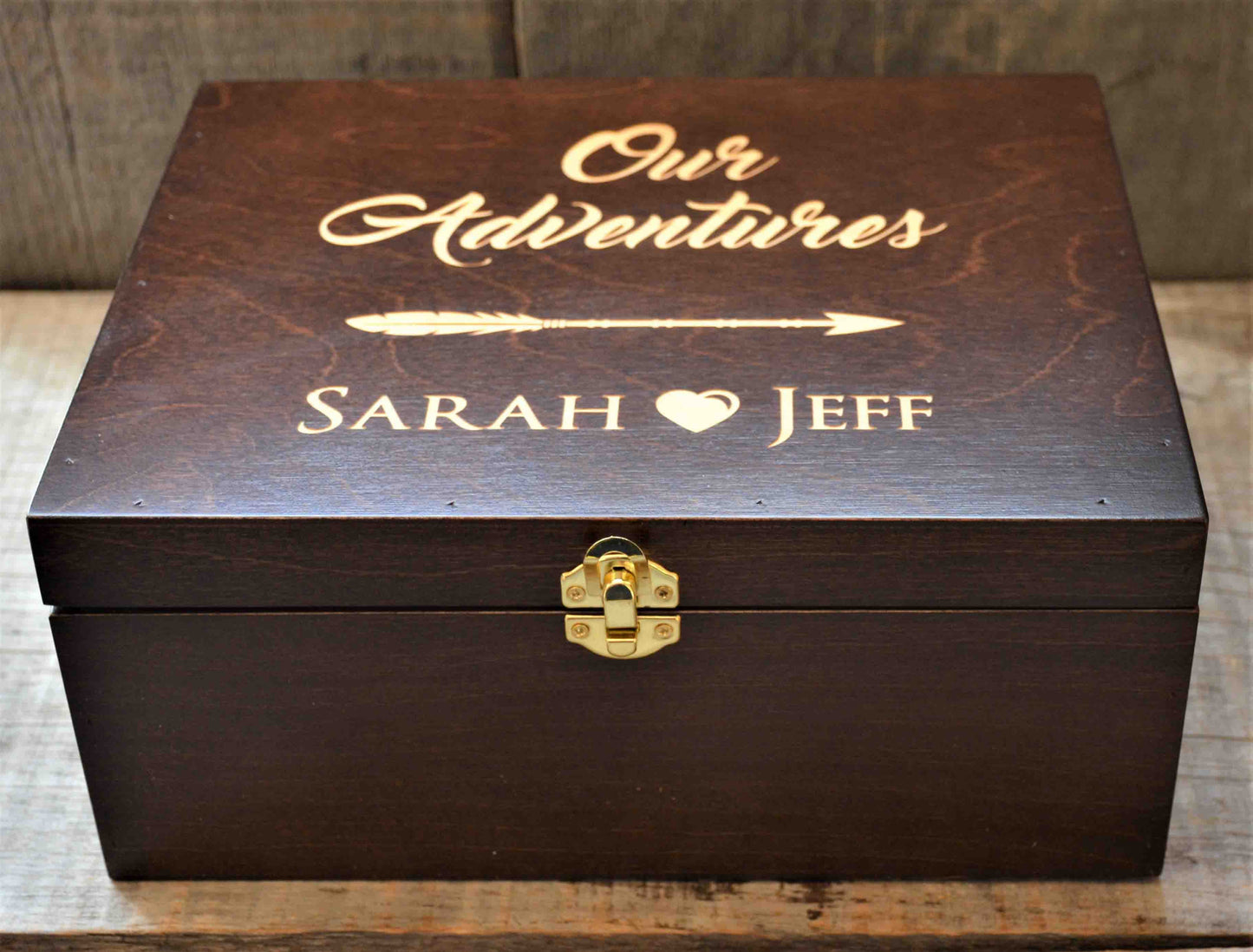 Premium Wooden Gift Box Hinged Lid With Clasp.