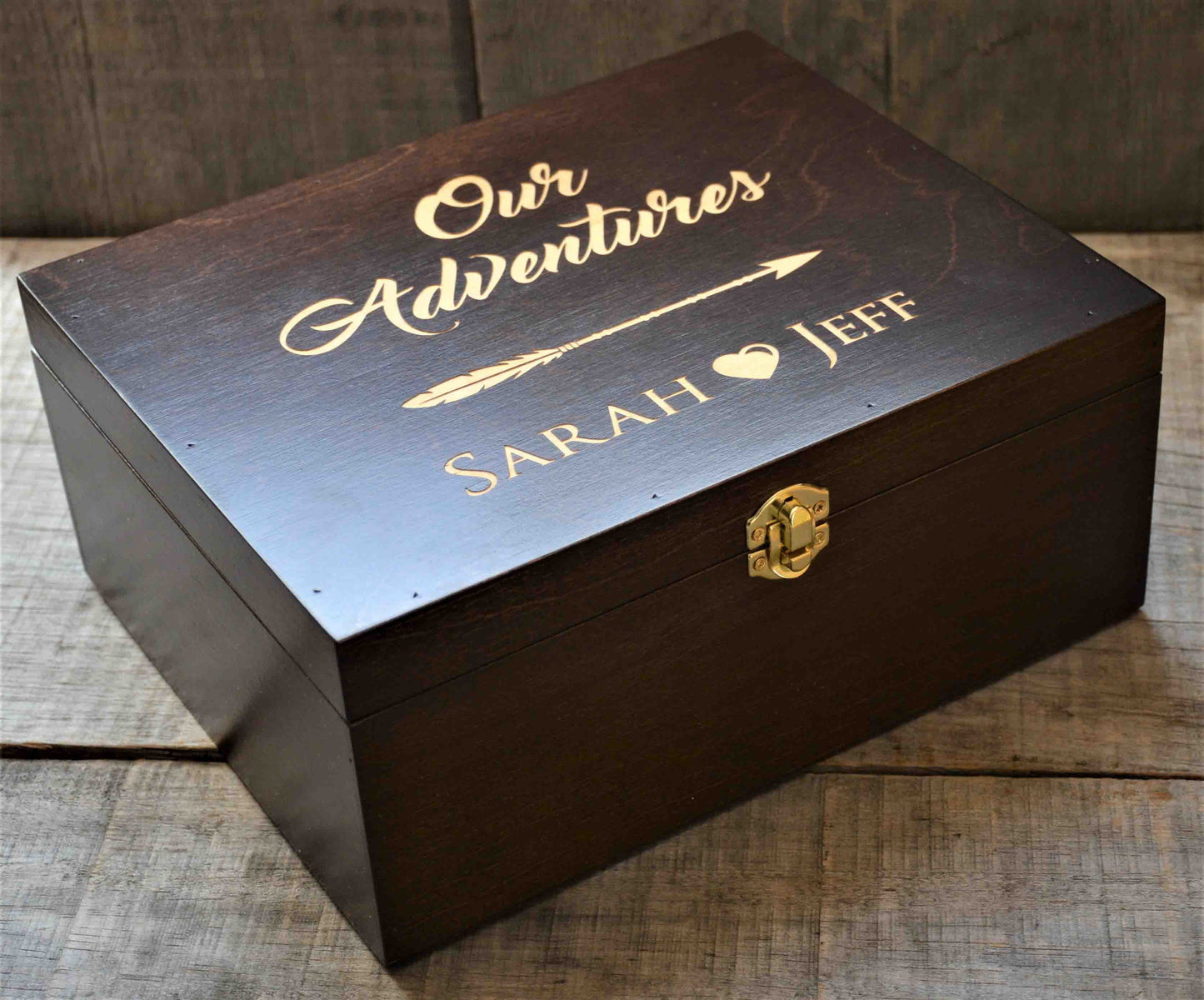 Premium Wooden Gift Box Hinged Lid With Clasp.