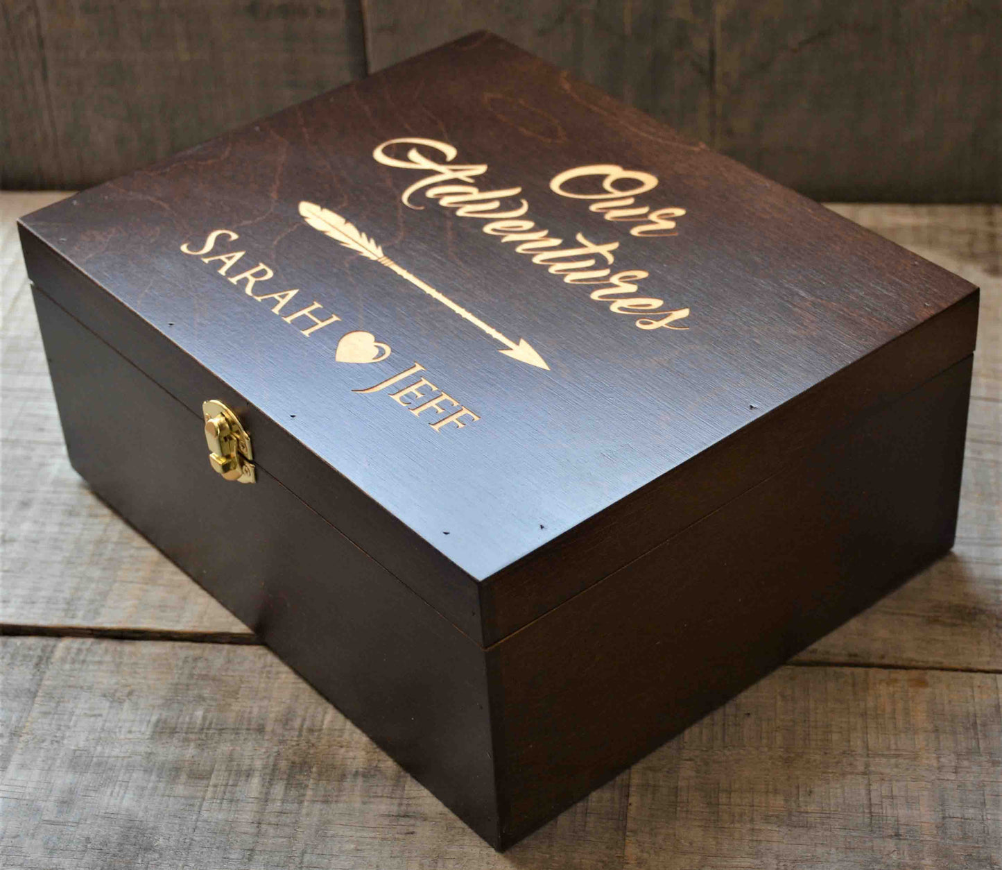 Premium Wooden Gift Box Hinged Lid With Clasp.