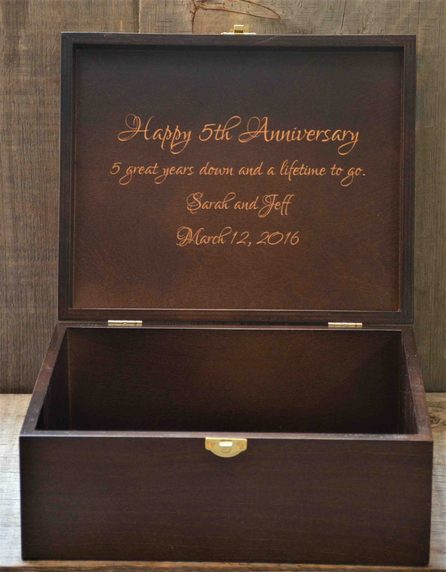 Premium Wooden Gift Box Hinged Lid With Clasp.