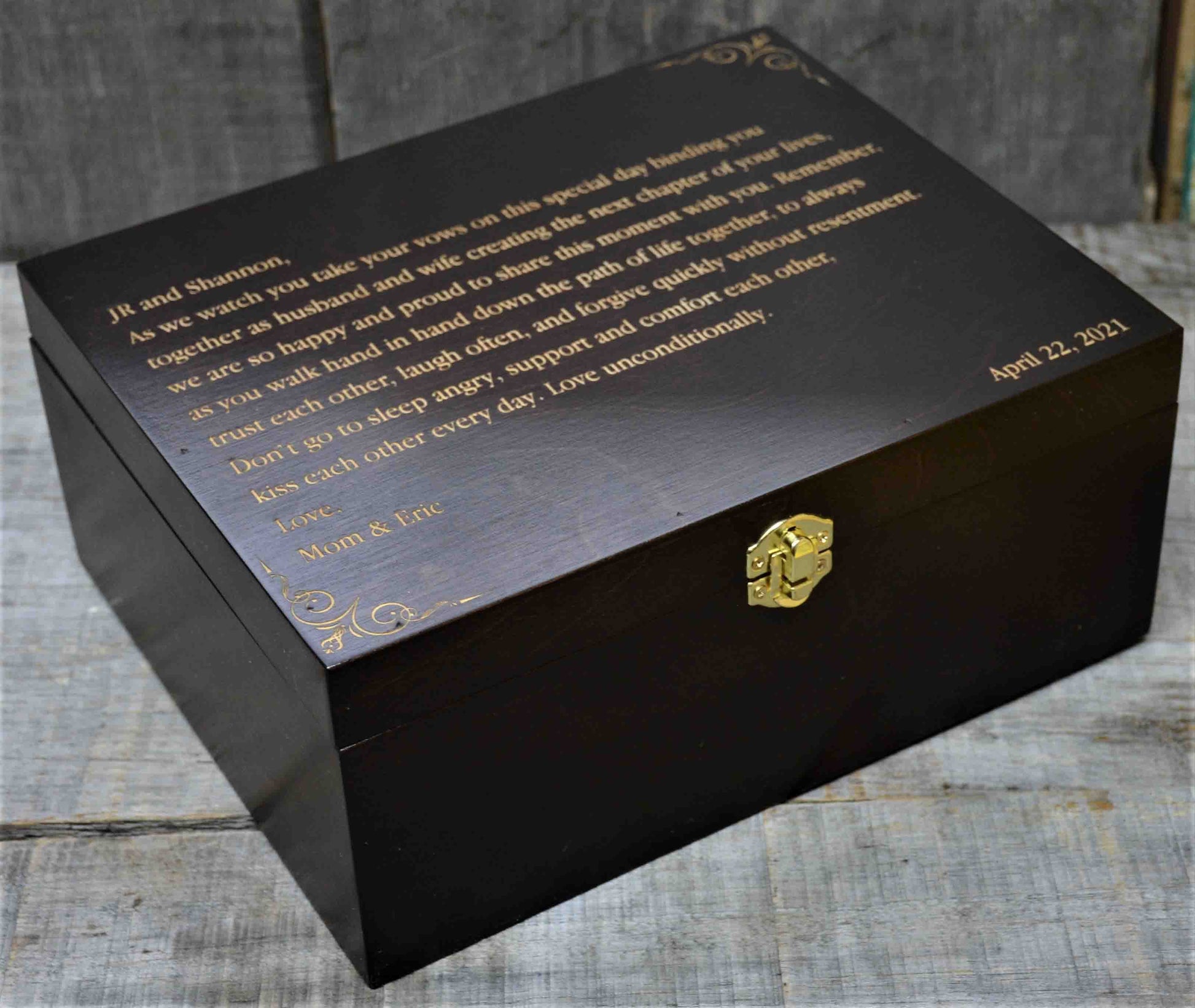 Premium Wooden Gift Box Hinged Lid With Clasp.