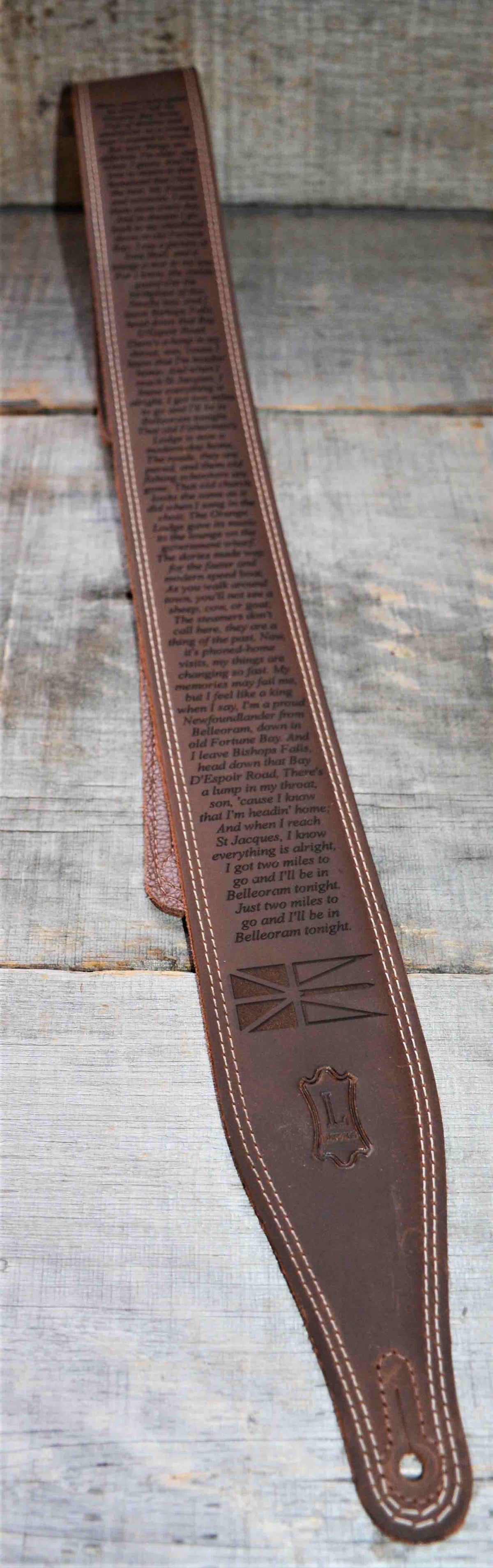 Double Stitch Butter Leather Guitar Straps.