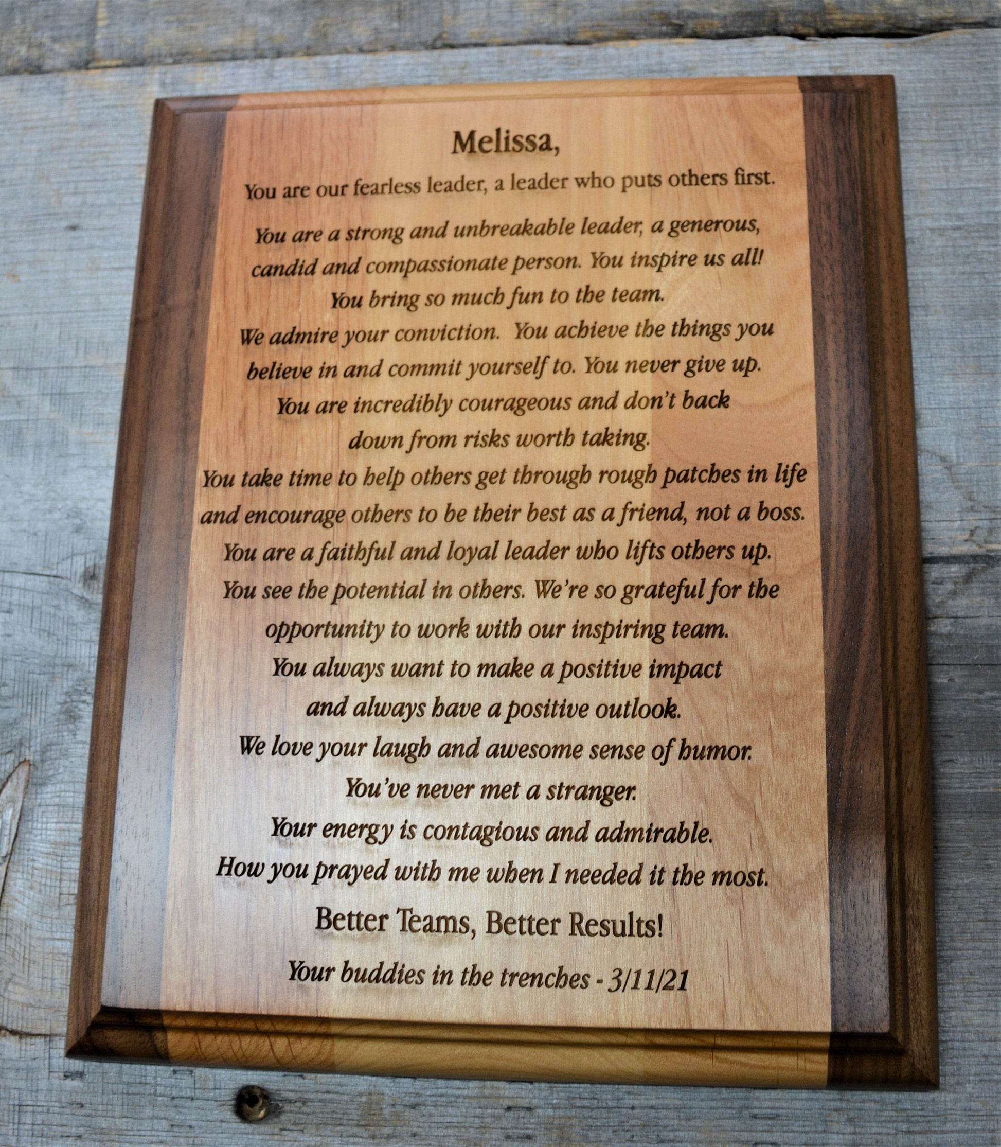 Wooden Plaque - Custom Engraved.