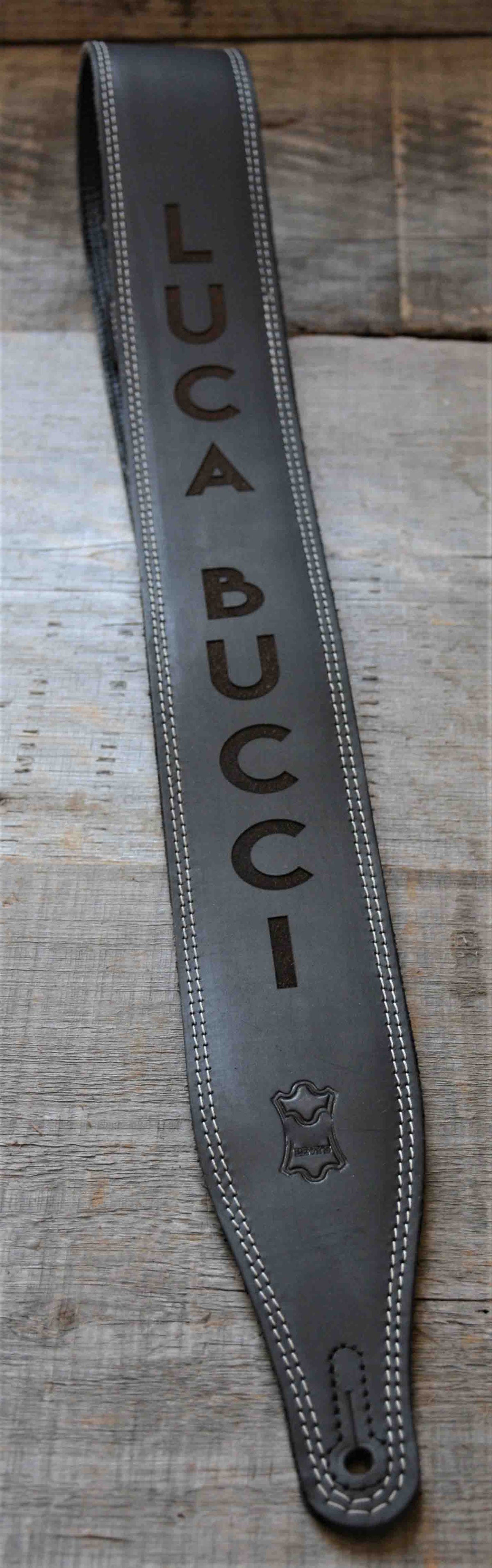 Double Stitch Butter Leather Guitar Straps.