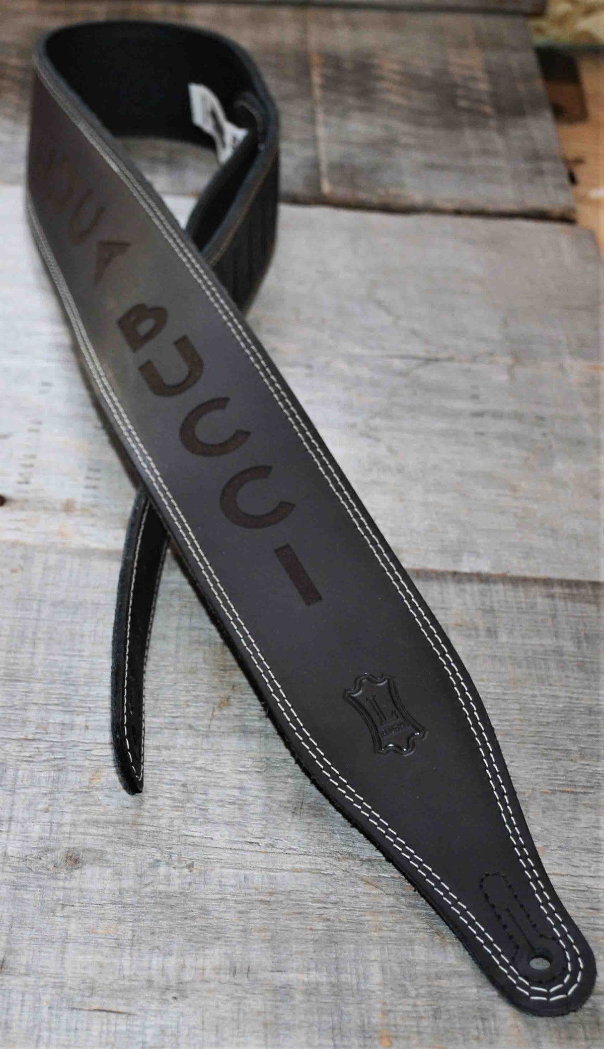 Double Stitch Butter Leather Guitar Straps.