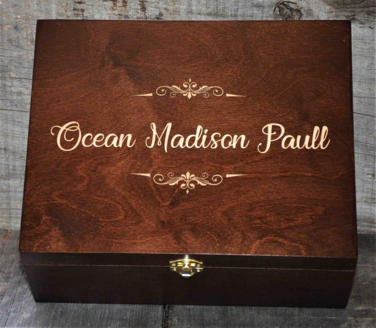 Premium Wooden Gift Box Hinged Lid With Clasp.