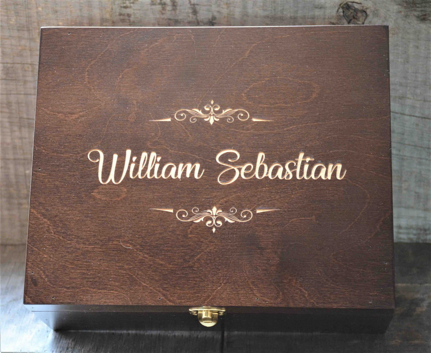 Premium Wooden Gift Box Hinged Lid With Clasp.