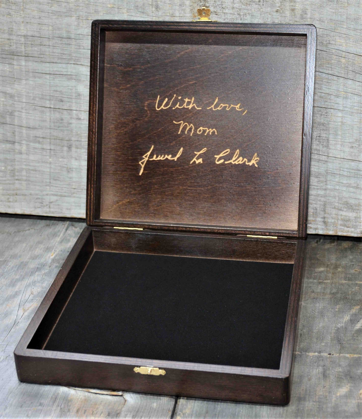 Handwriting Engraved into Premium Wooden Gift Box.