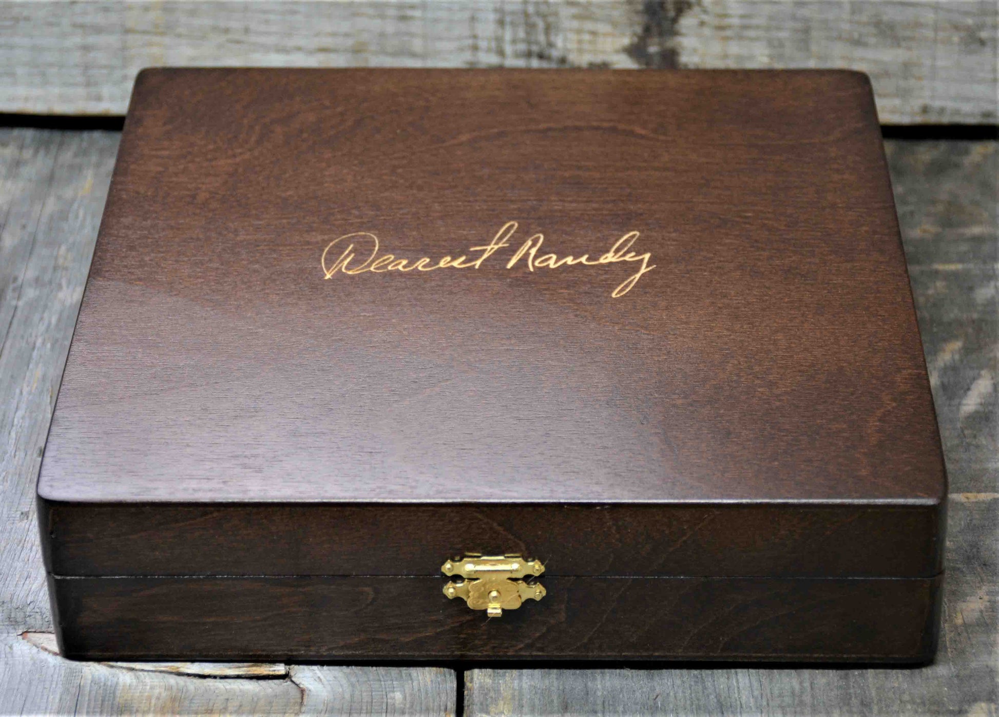 Handwriting Engraved into Premium Wooden Gift Box.